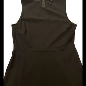 SOLD! Uniqlo Large Black Minimal Sheath Dress Zipper Back